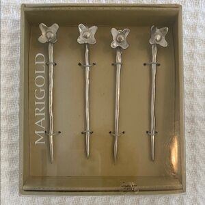 Silver Cocktail Picks